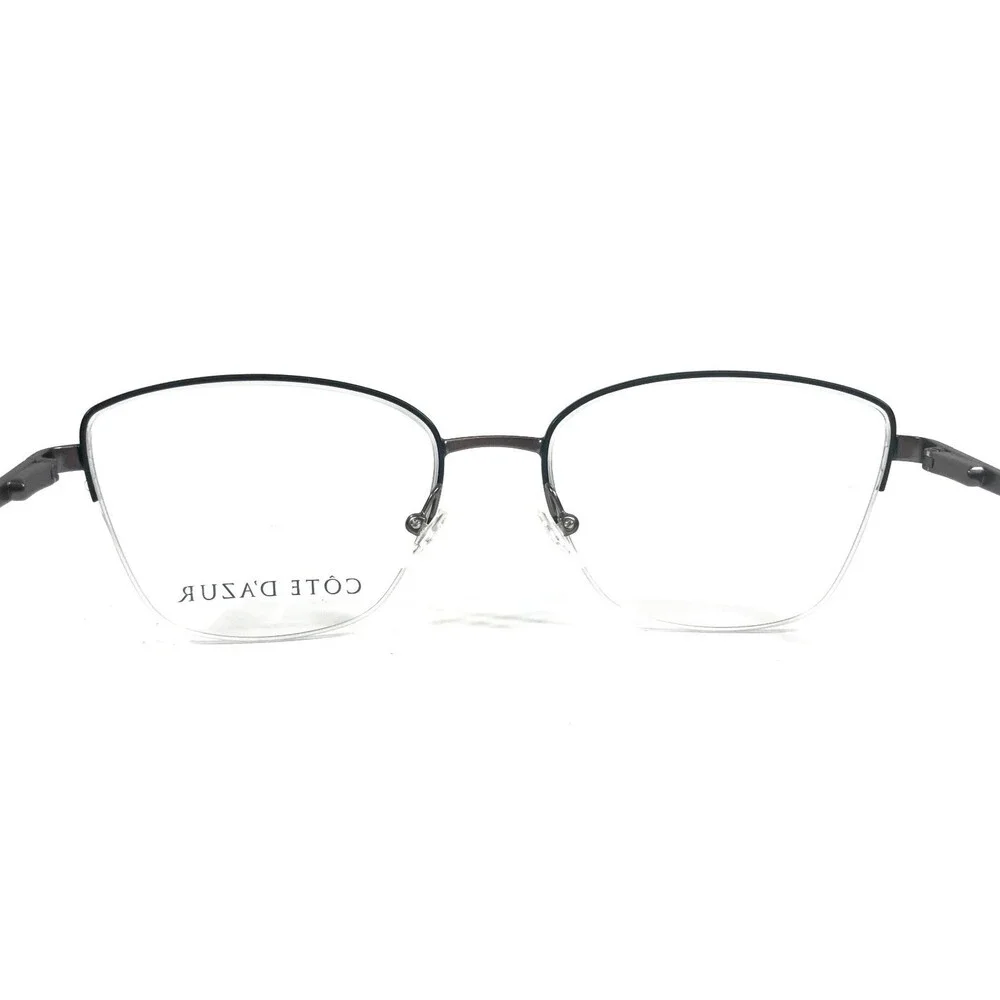 Cote D'azur Eyeglasses Frames CDA-372 C2 Gray Green Cat Eye Half Rim 52-17-135